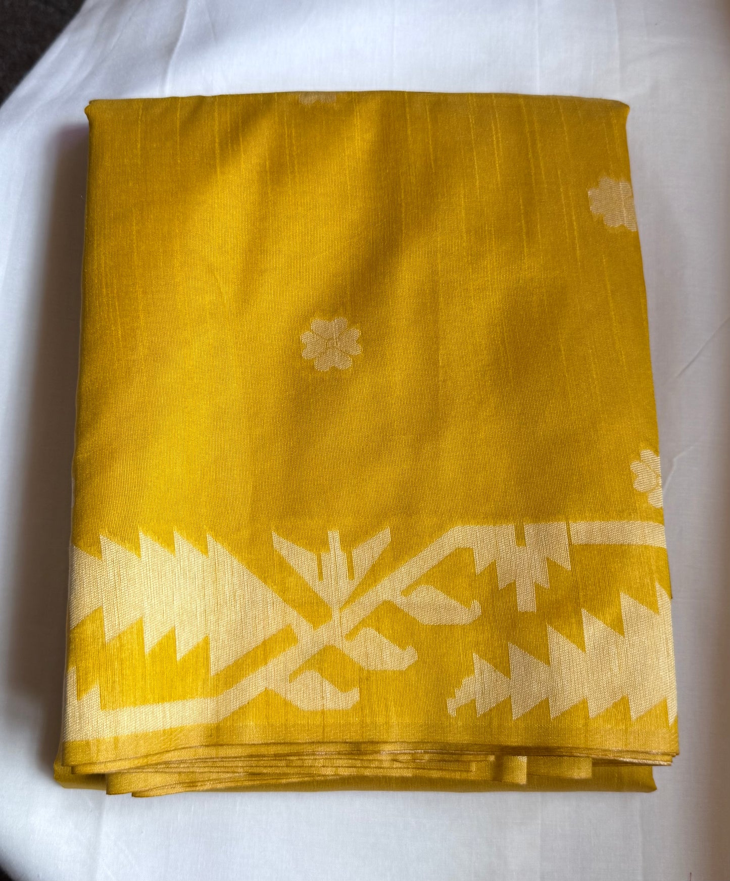 Yellow semi tussar saree