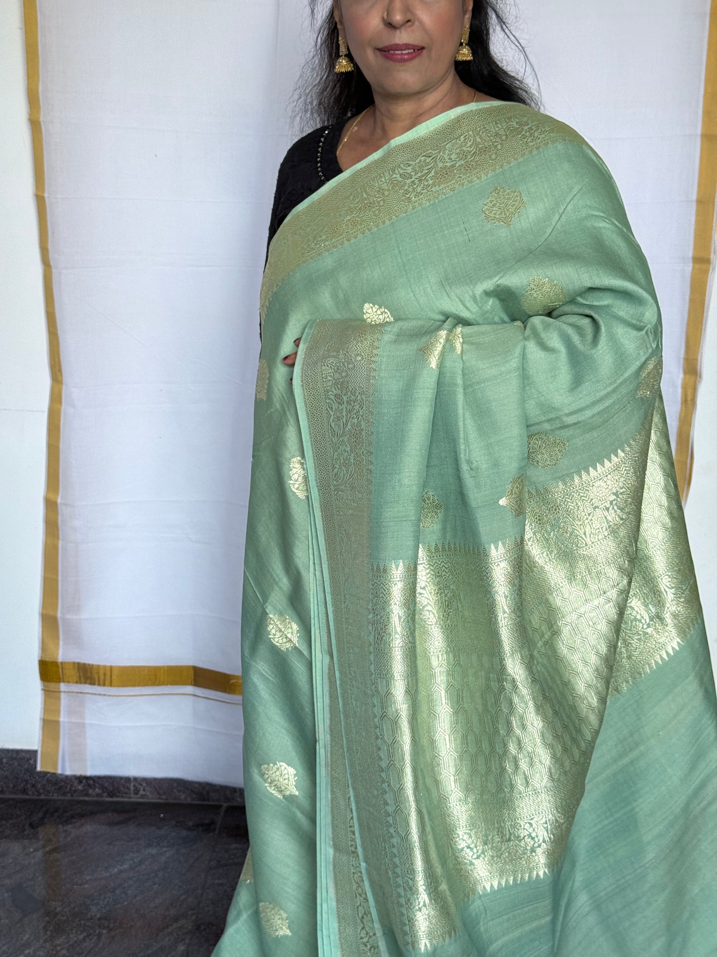 Pure banaras tussar silk saree