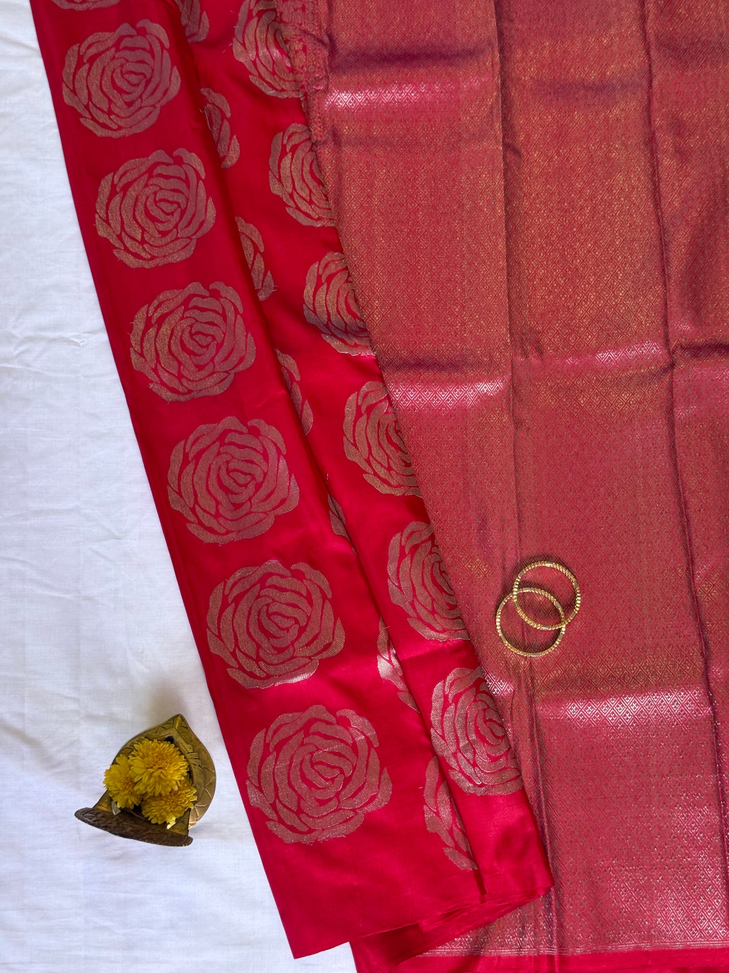 Red Pure Silk Venkatagiri Saree
