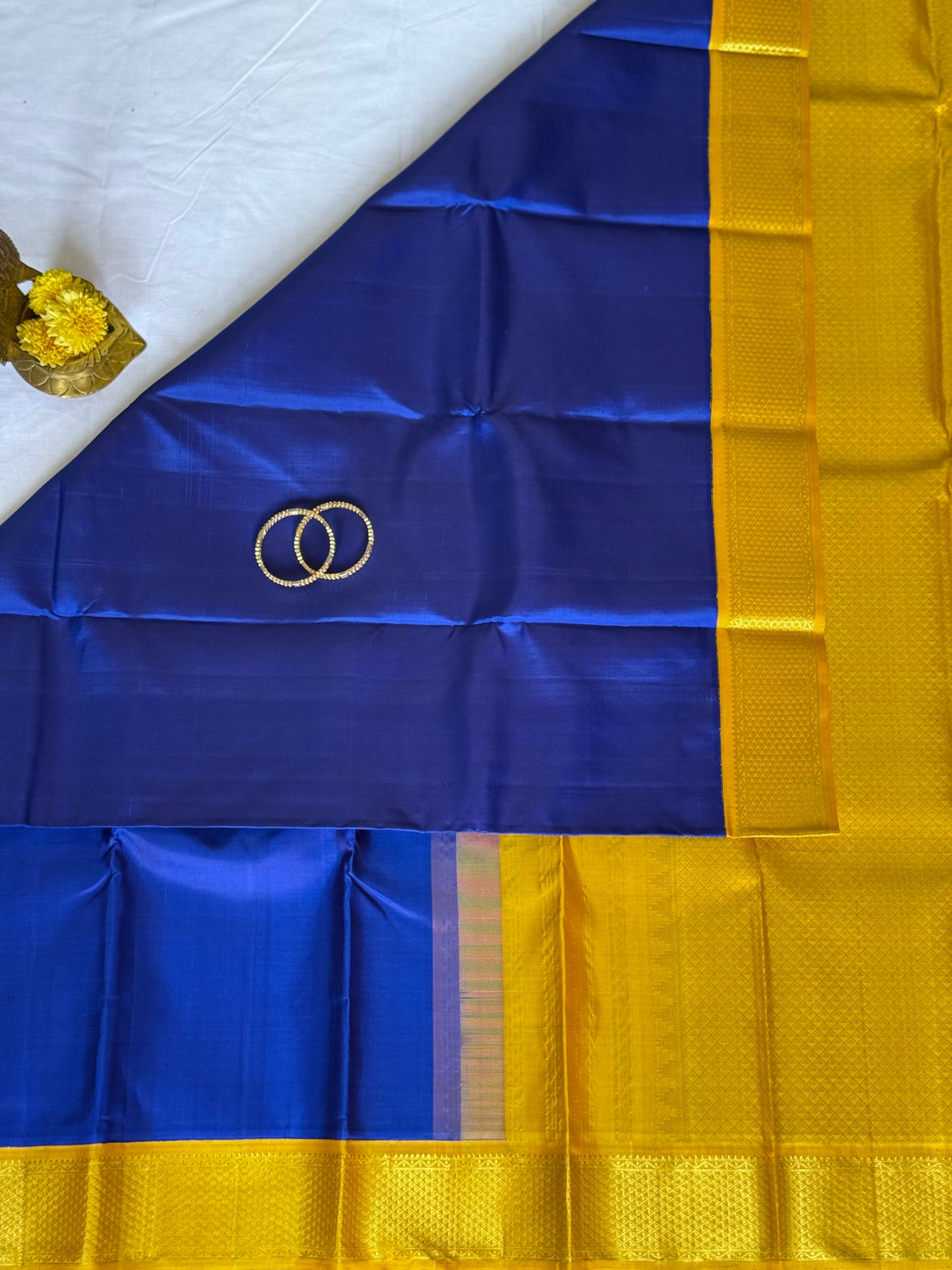 Blue & Rich Yellow Pure Kanjivaram Silk