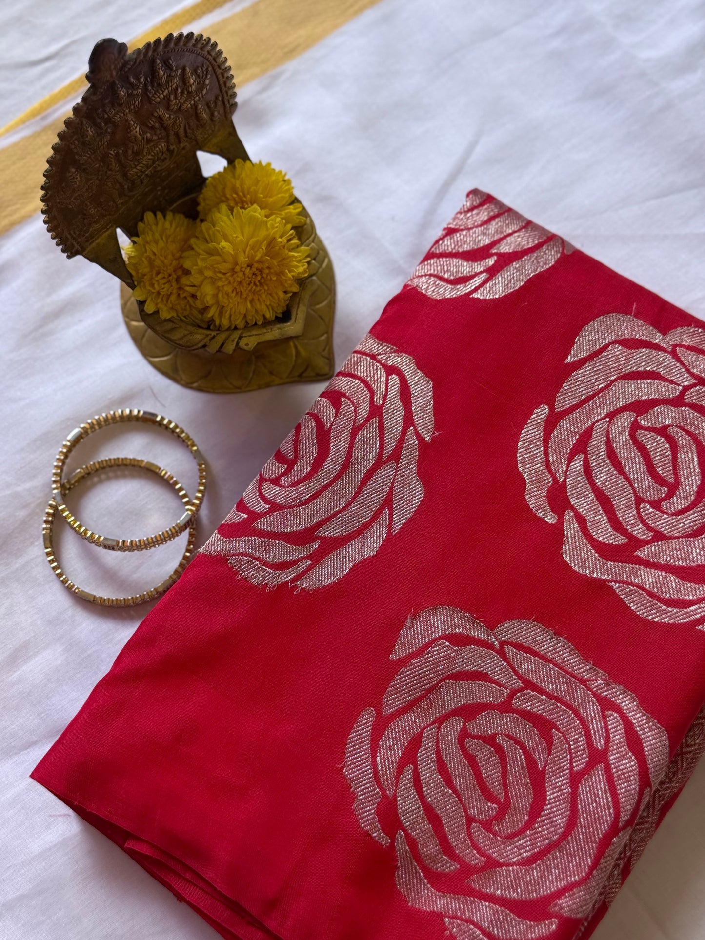 Red Pure Silk Venkatagiri Saree