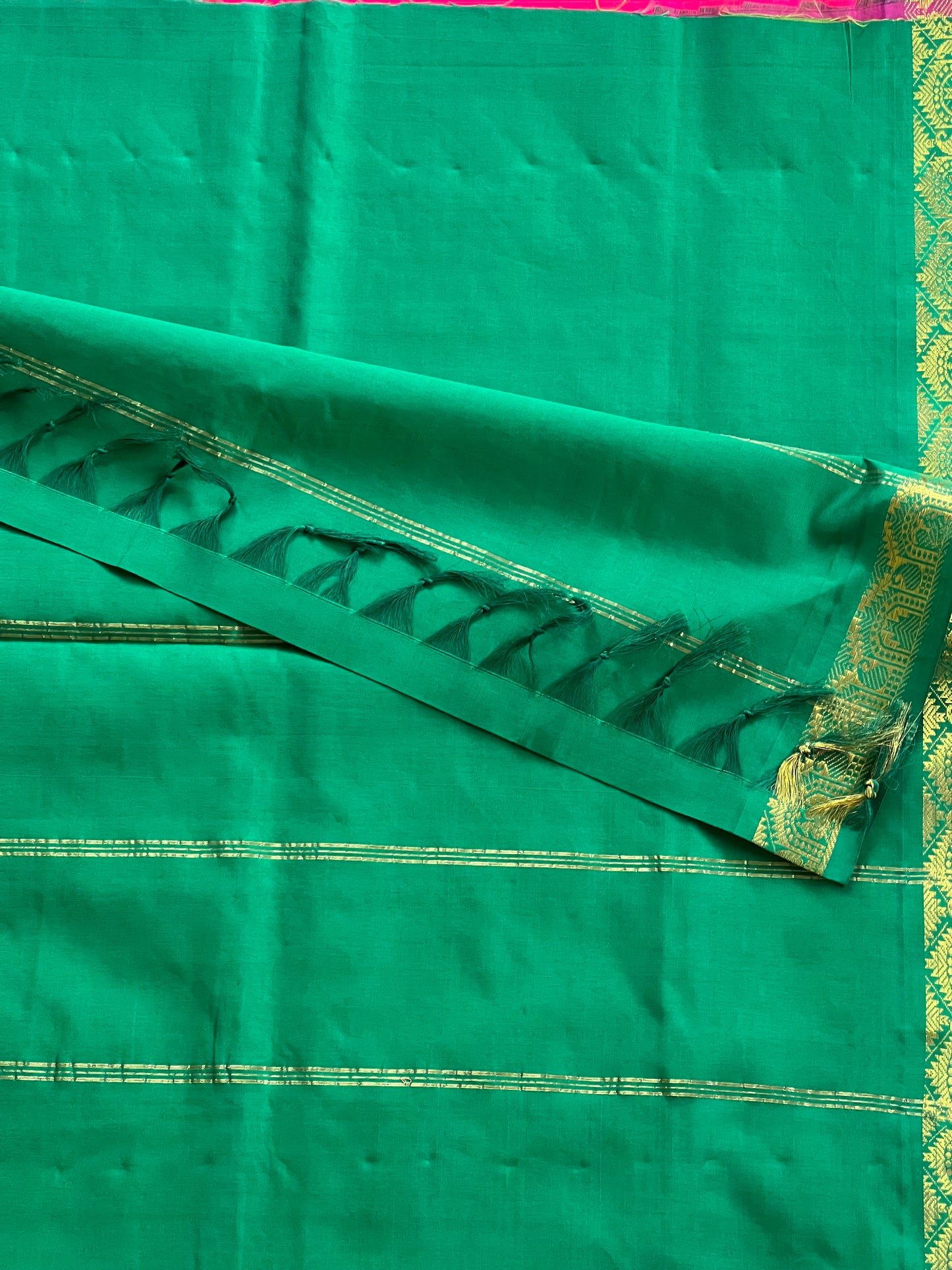 Rani emerald semi silk cotton saree