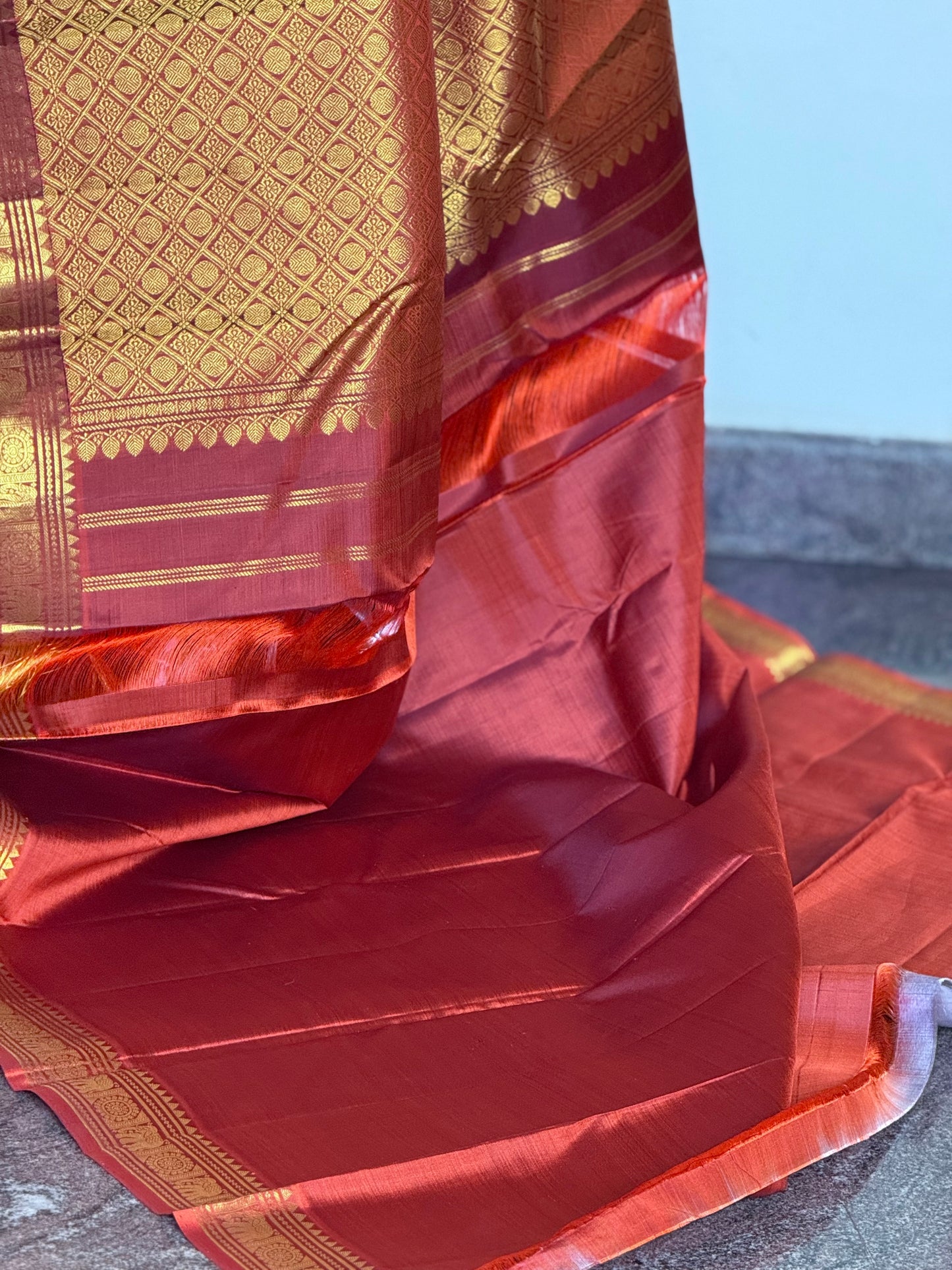 Grey pure silk saree