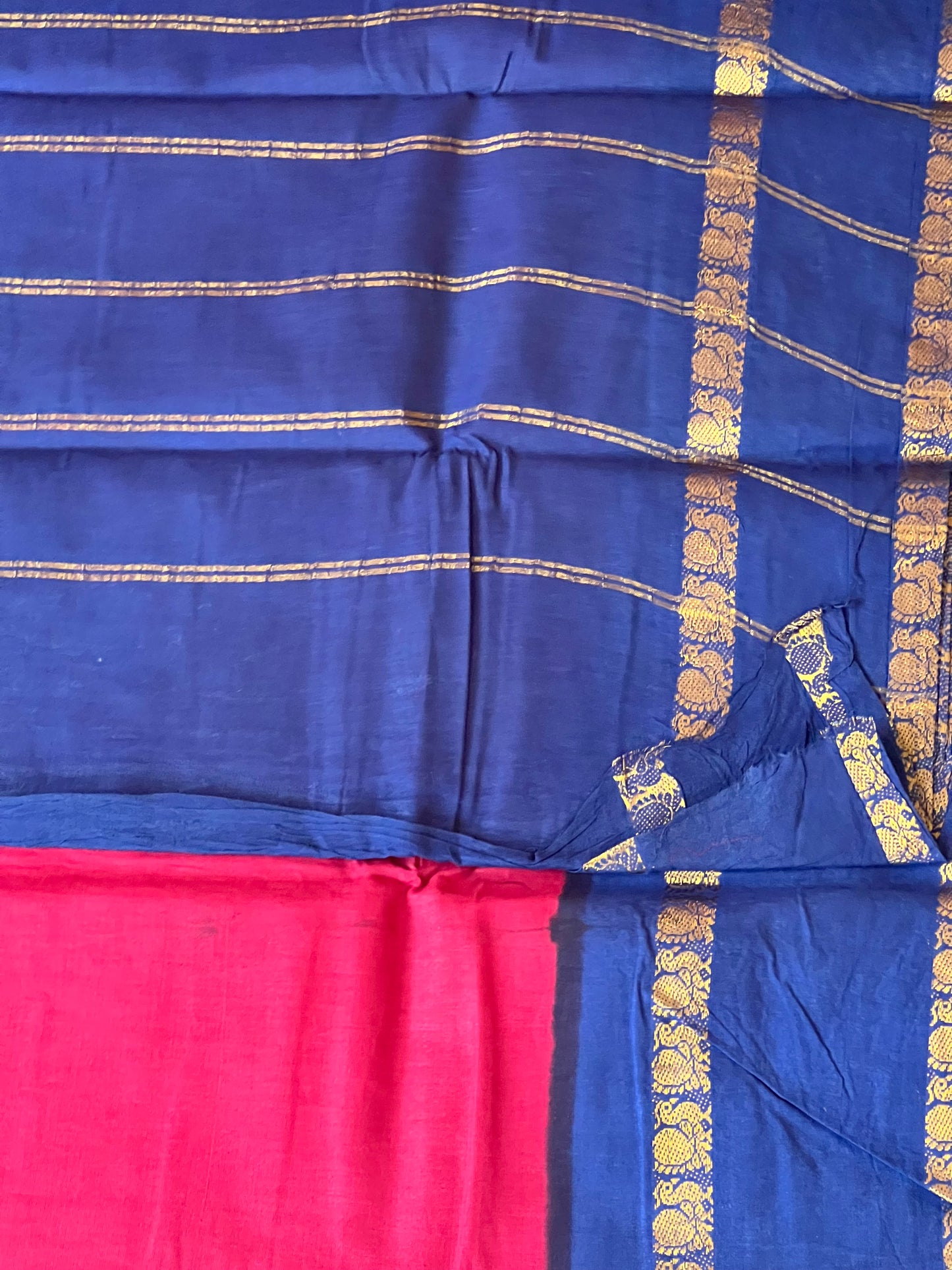 Navya crimson Sungudi cotton saree