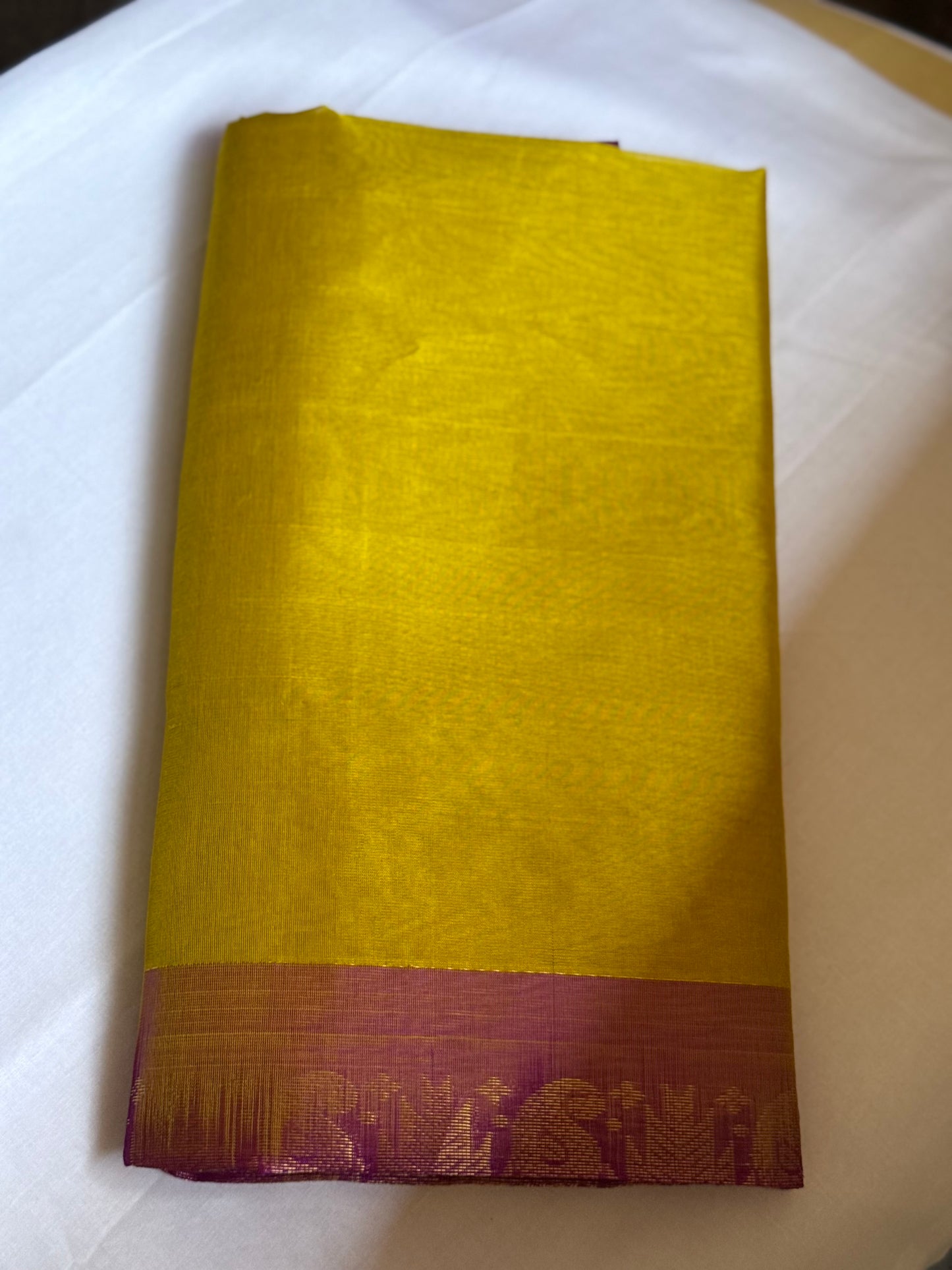 Yellow korwai silk cotton