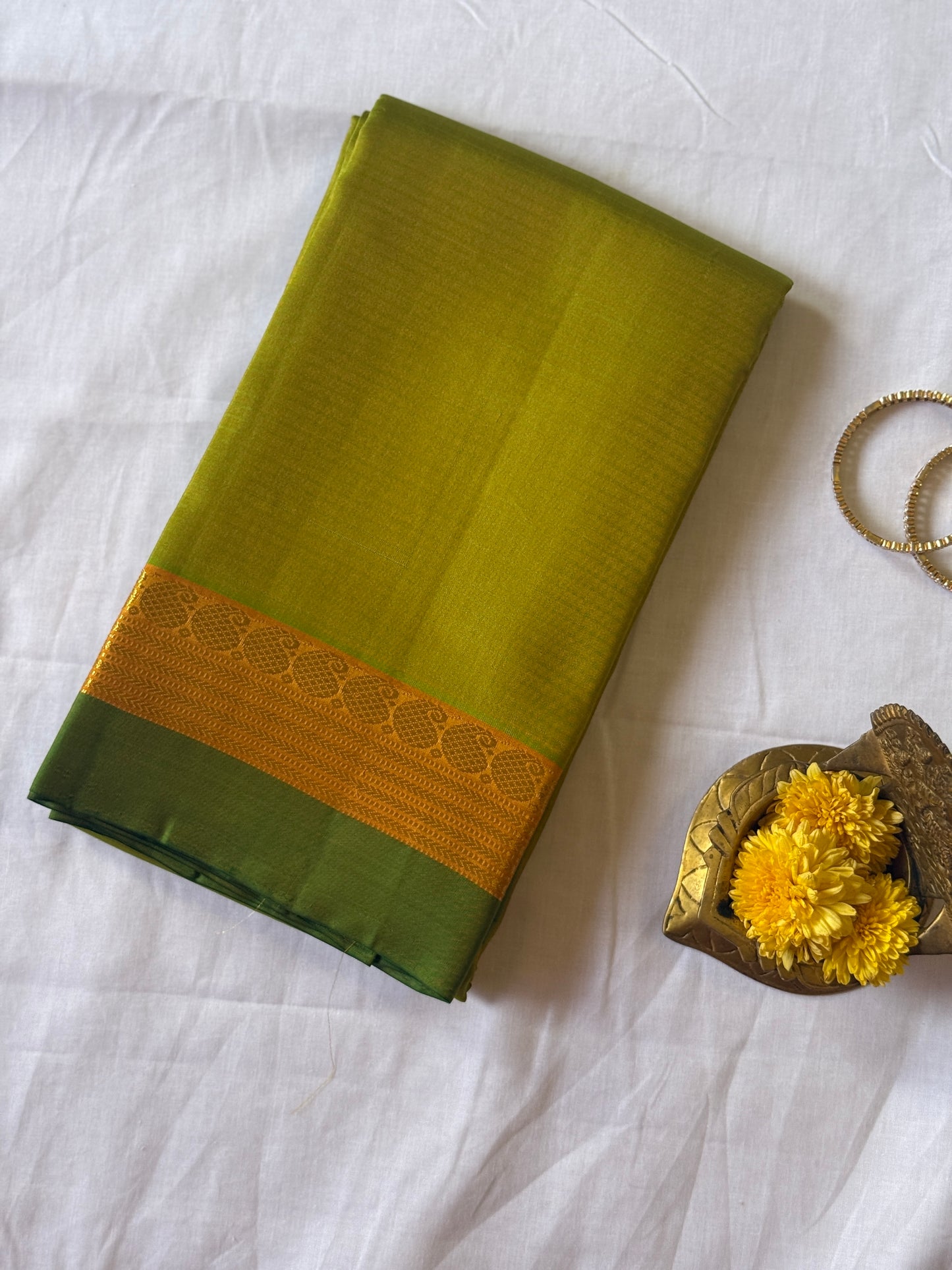 Green Kanjivaram Light Weight Silk Saree