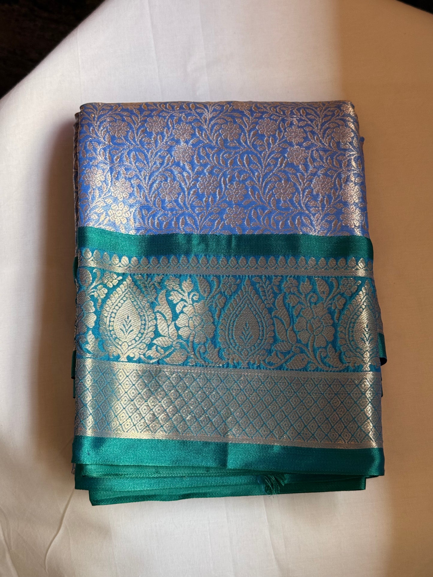 Lilac semi banaras silk saree