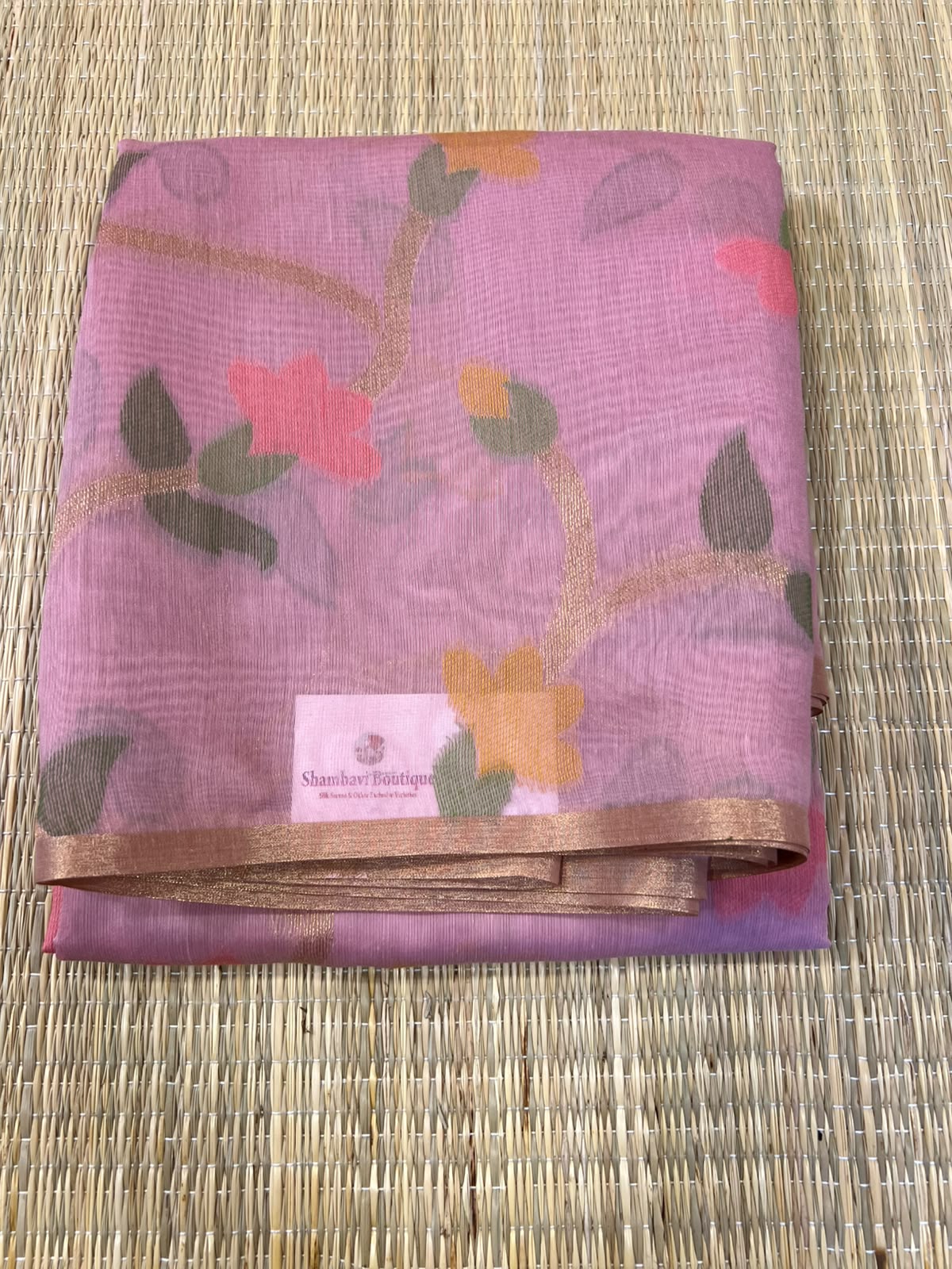 Onion pink semi matka silk saree