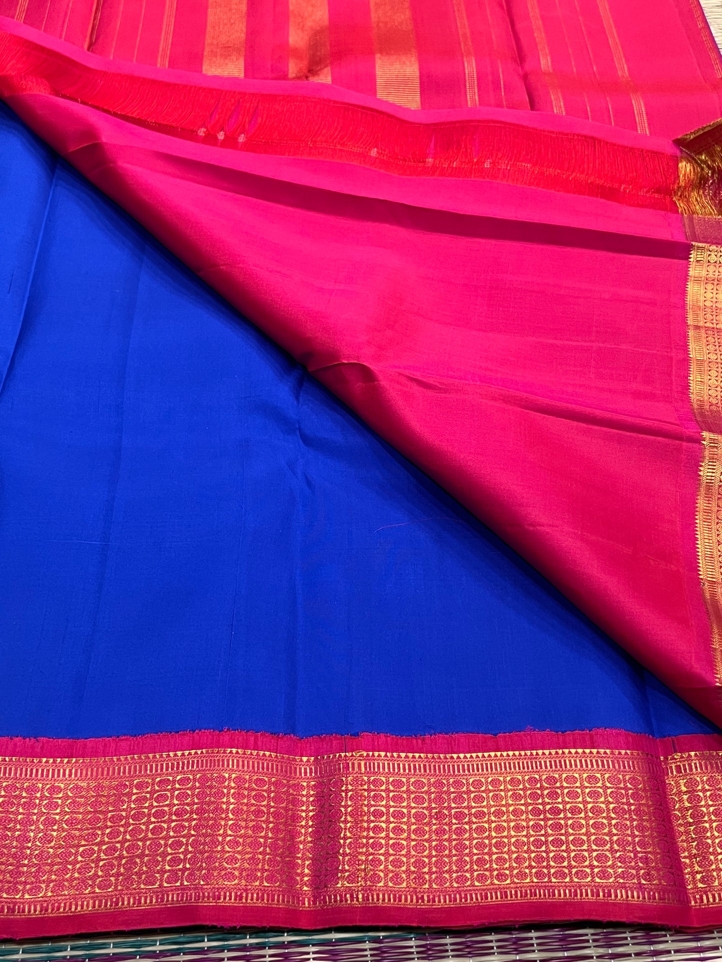 M.S blue Kanchivaram silk saree