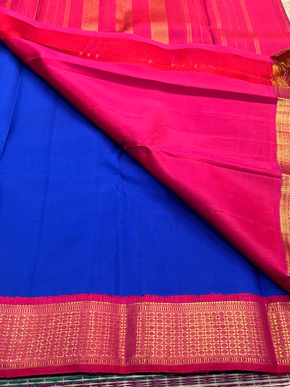 M.S blue Kanchivaram silk saree