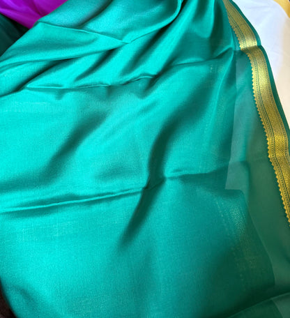 Bright pink mysore silk saree