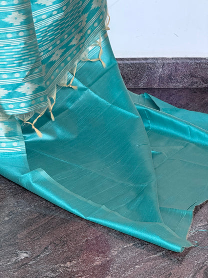 Green semi tussar saree