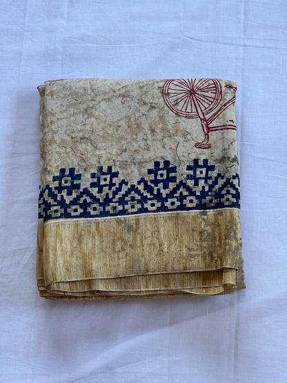 Cycle Chanderi silk cotton saree