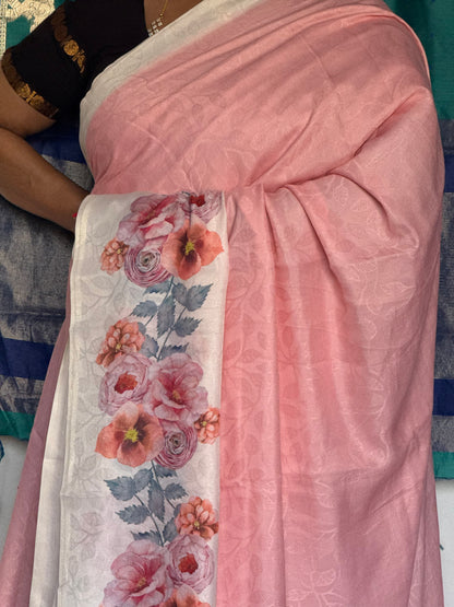Rose semi soft silk