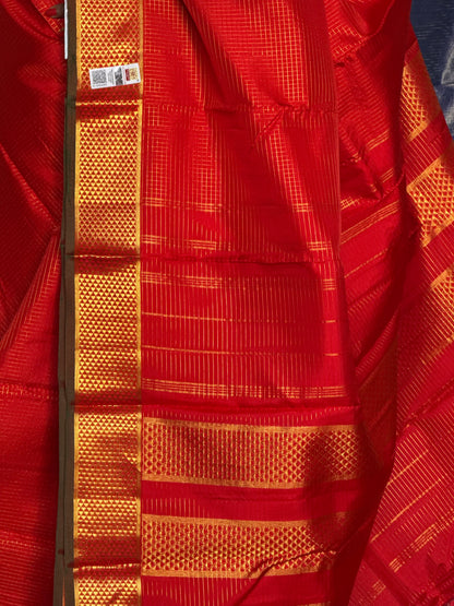 Bright Red Silk Saree