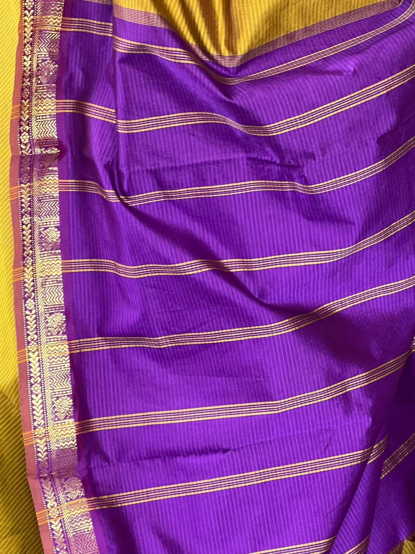 Mustard semi silk cotton