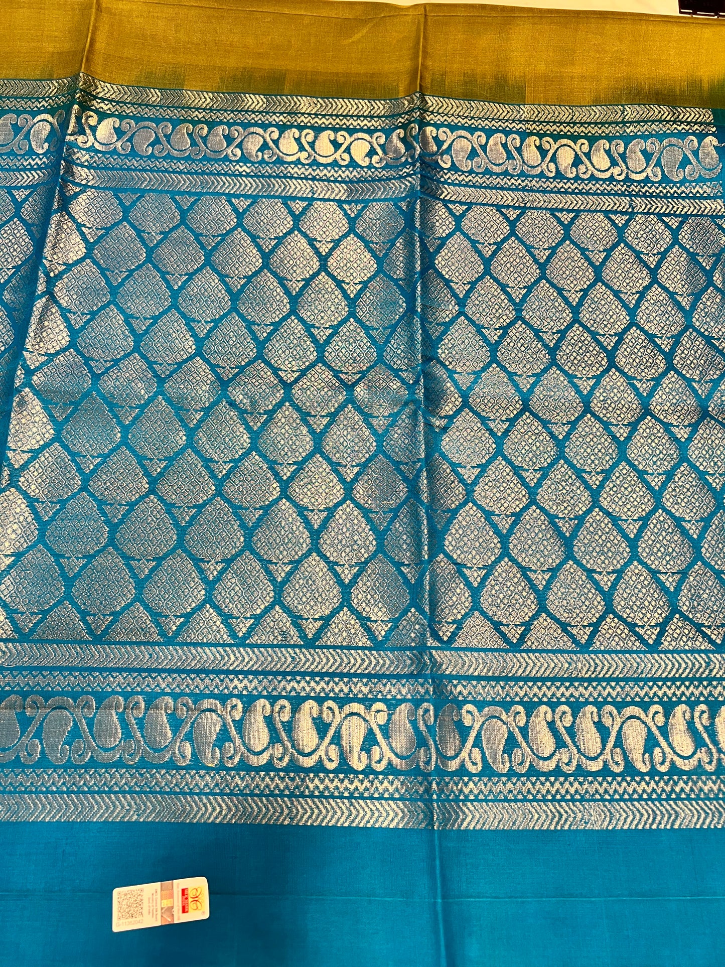 Green & blue soft silk