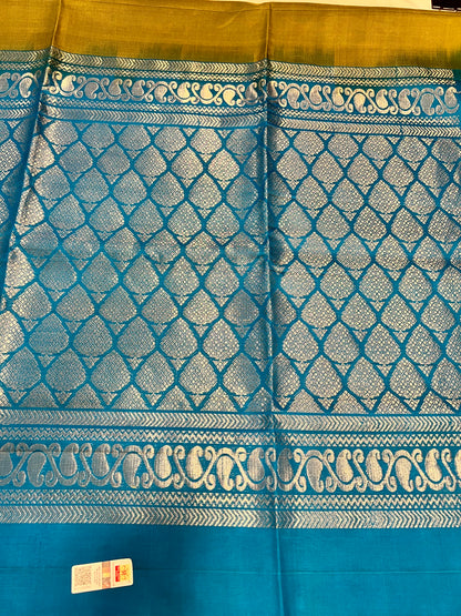 Green & blue soft silk