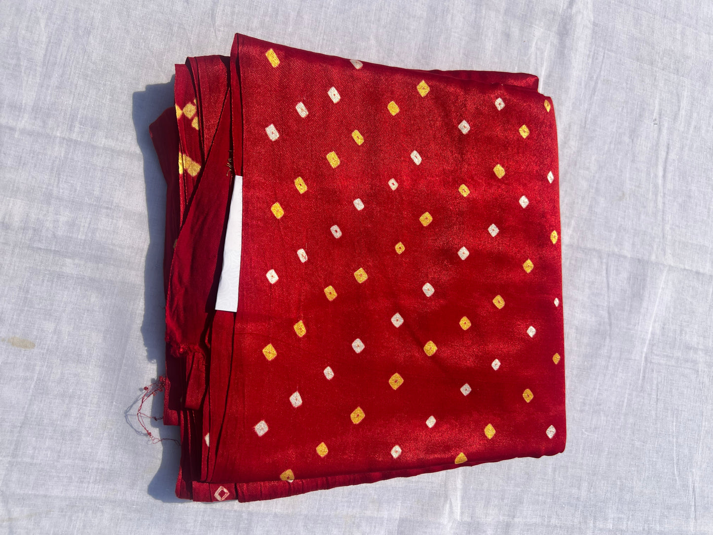 Red Bandini ghaji silk saree