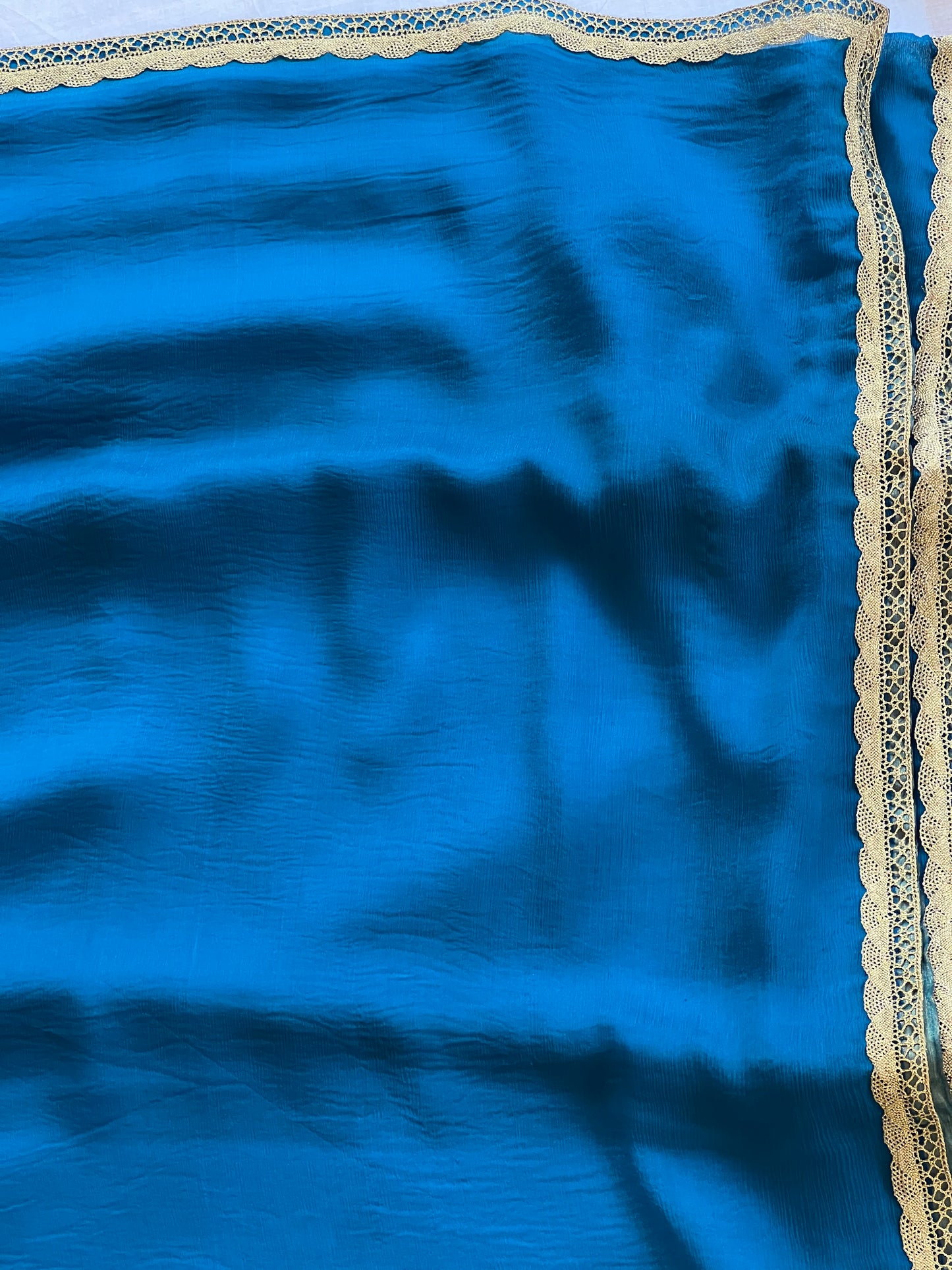 Blue pure chiffon saree