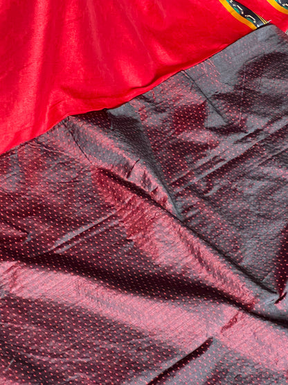 Red semi soft silk saree