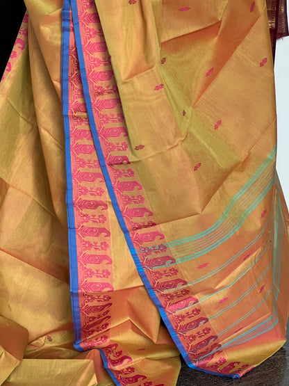 Yellow Chettinad Cotton Saree