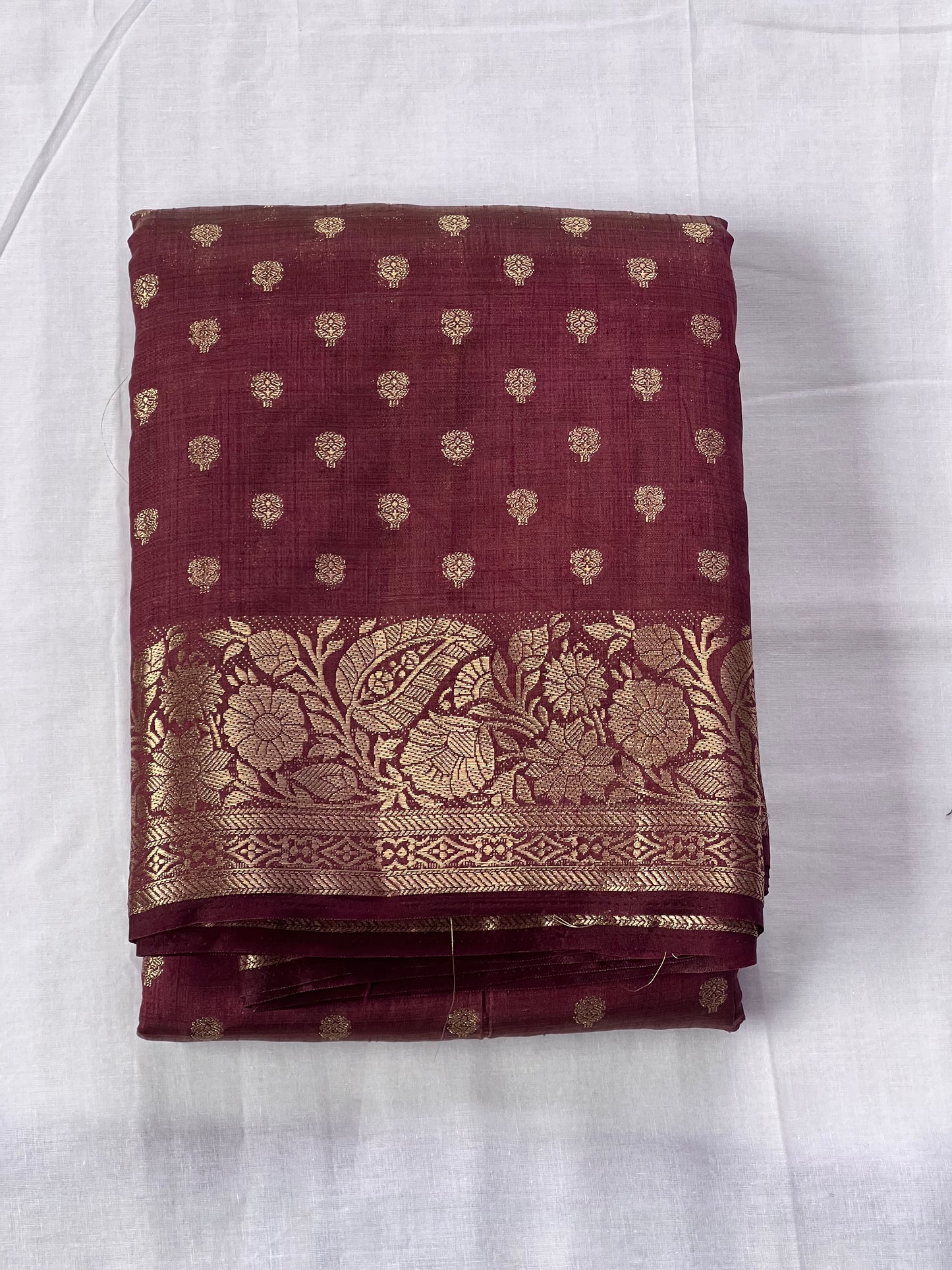 Deep Maroon semi silk cotton saree