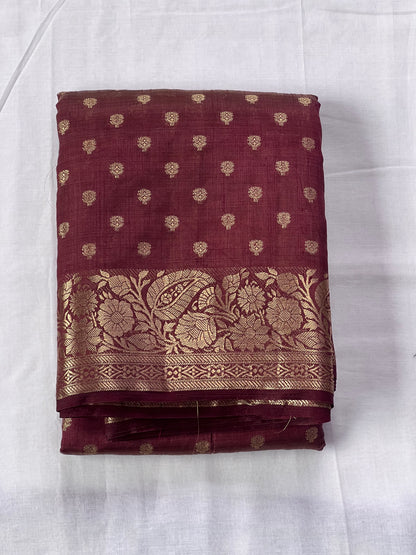 Deep Maroon semi silk cotton saree