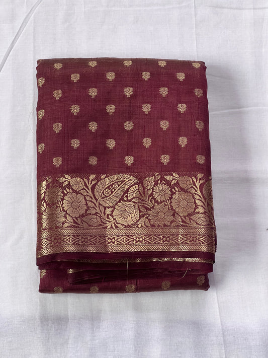 Deep Maroon semi silk cotton saree