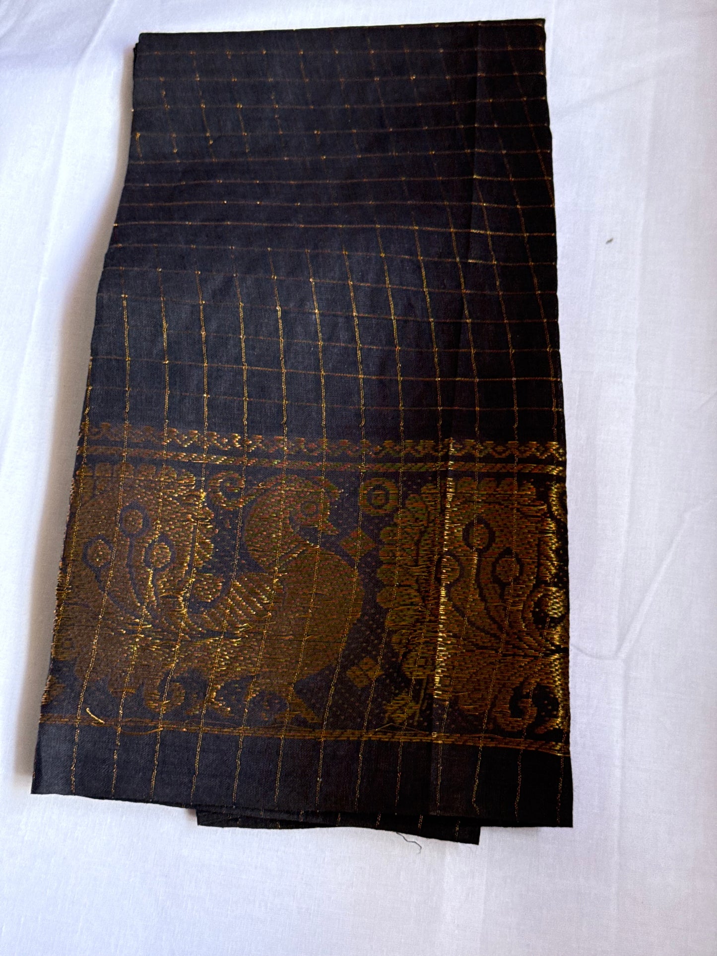 Purple & black kolam sungudi saree