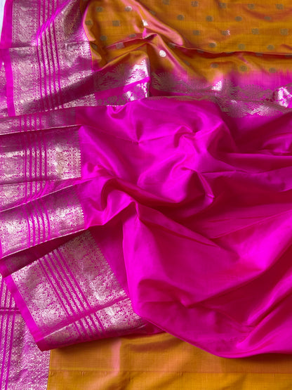 Orange Venkatagiri Silk Saree