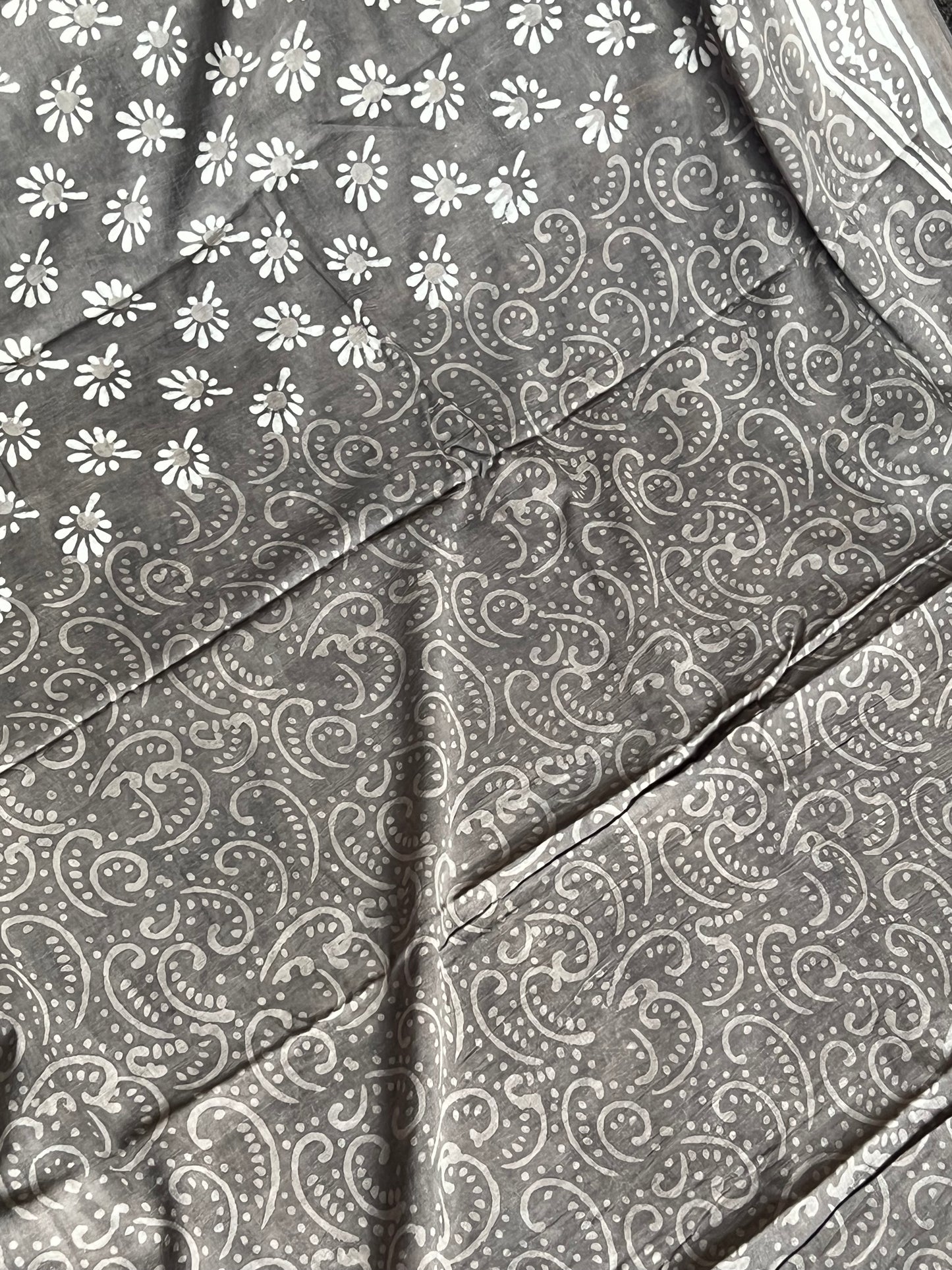 Grey Jaipur cotton saree