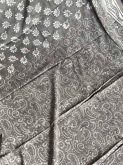Grey Jaipur cotton saree