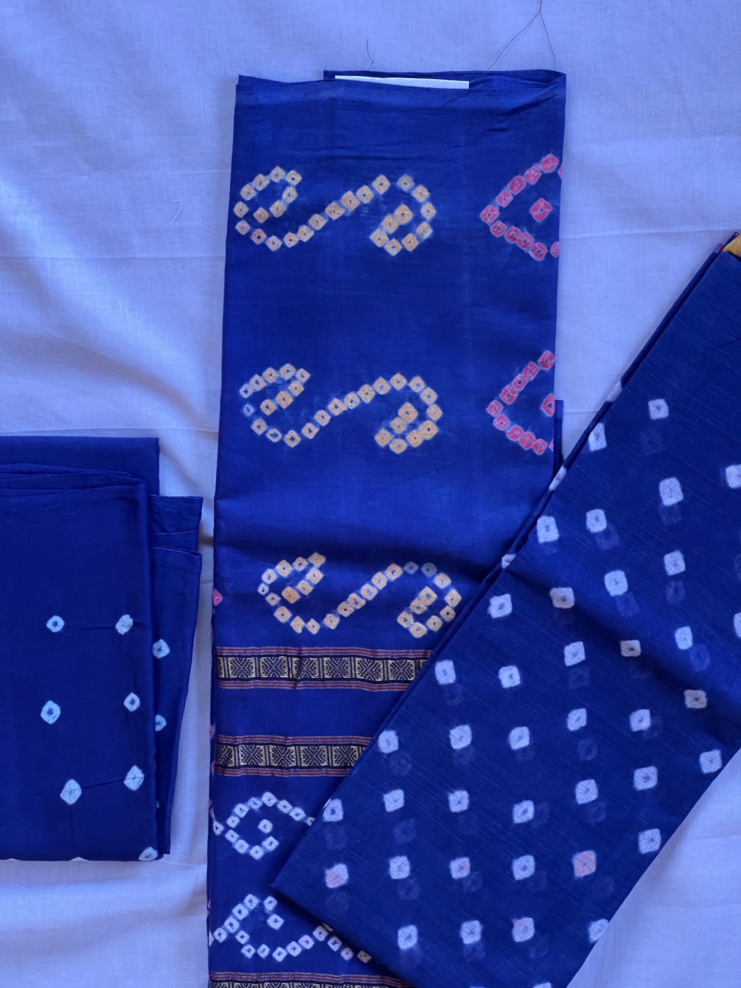 Royal Indigo Bandhani Cotton Set