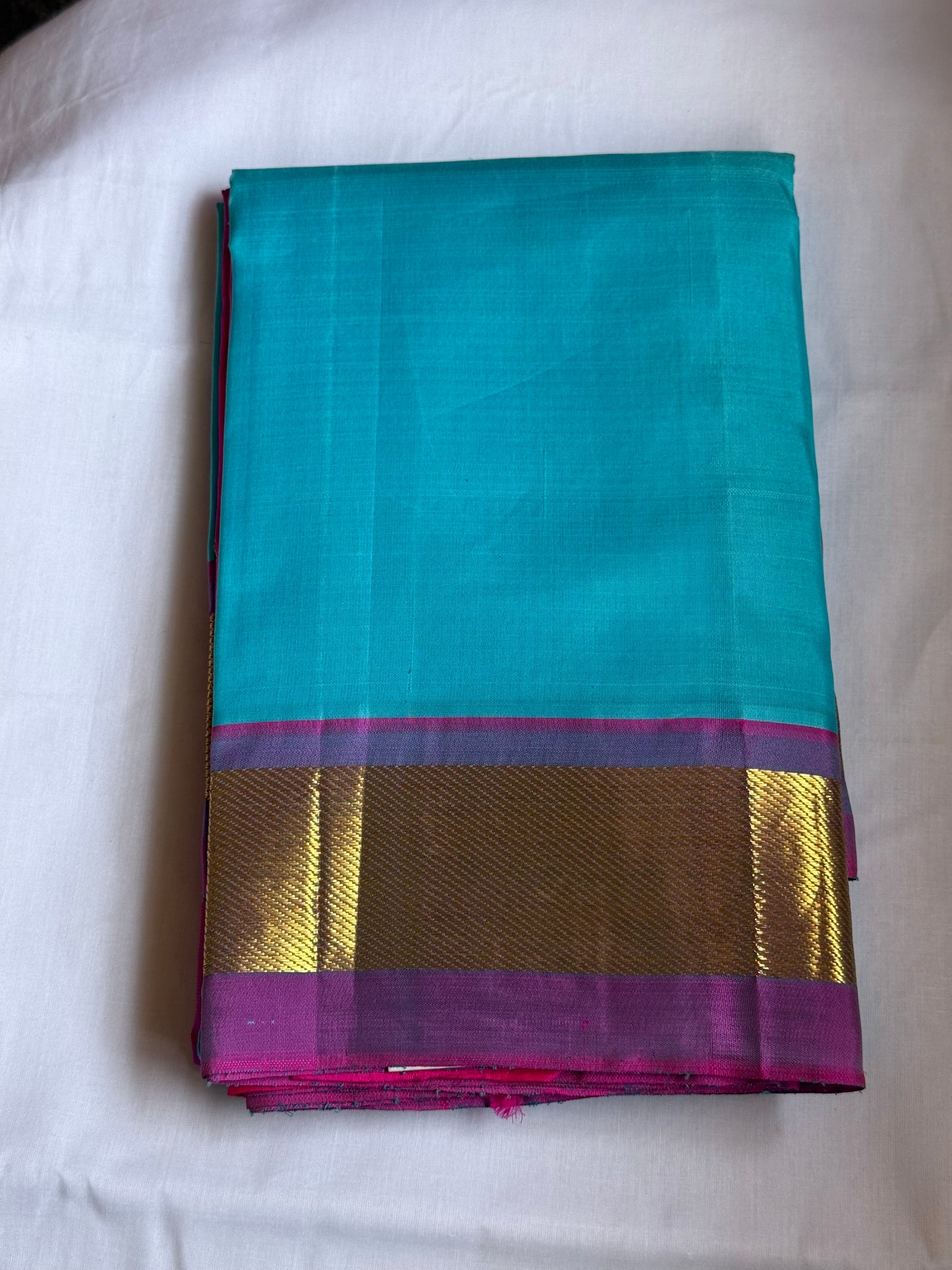 Blue & Pink Silk Saree