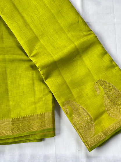 Light green semi silk cotton saree