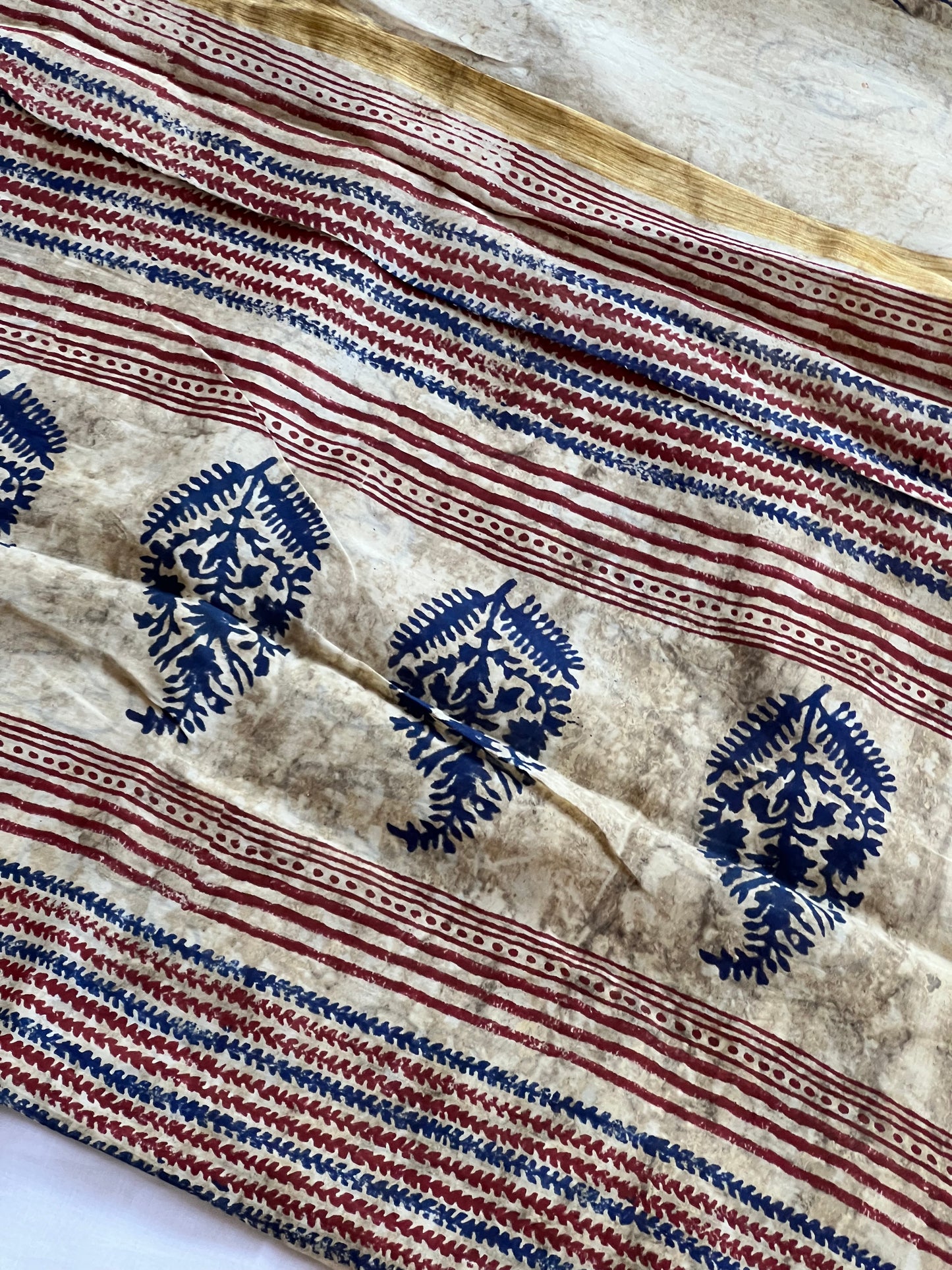 Beige chanderi silk cotton saree