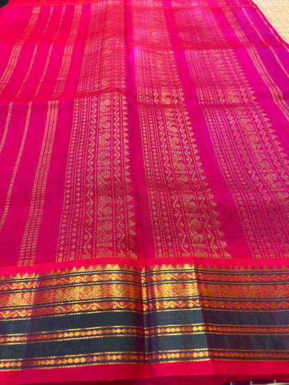 Bottle green silk cotton saree
