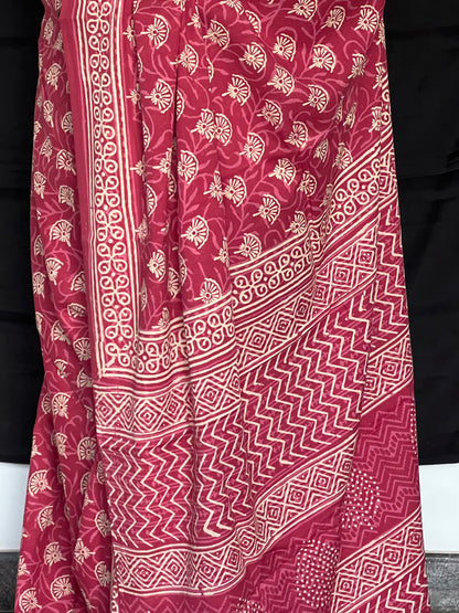 Pink Jaipur cotton Saree
