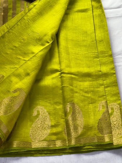 Light green semi silk cotton saree