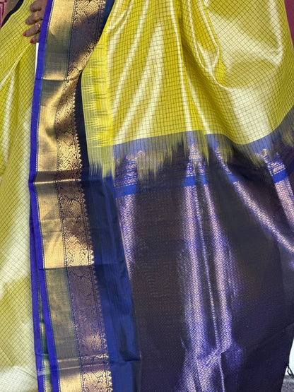 Checked Korvai Silk Cotton saree