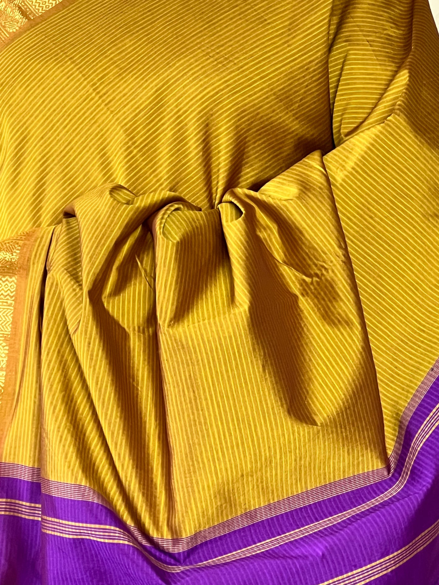 Mustard semi silk cotton