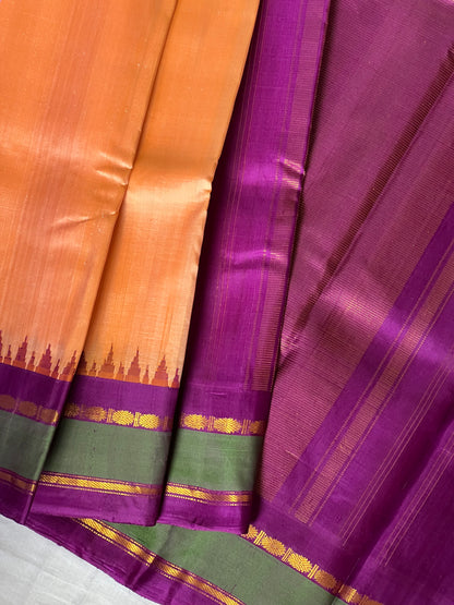 Gadwal Silk saree - Orange & Purple