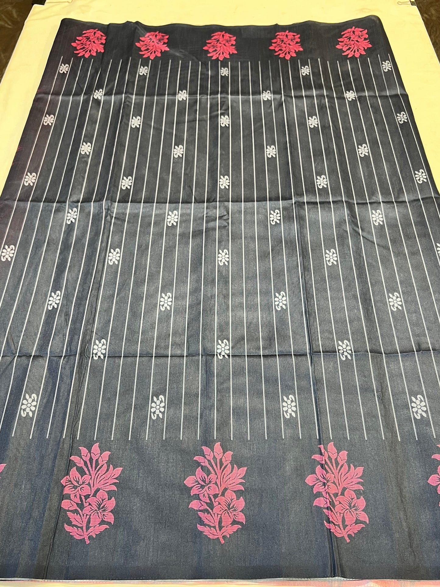 Navy blue semi soft silk saree