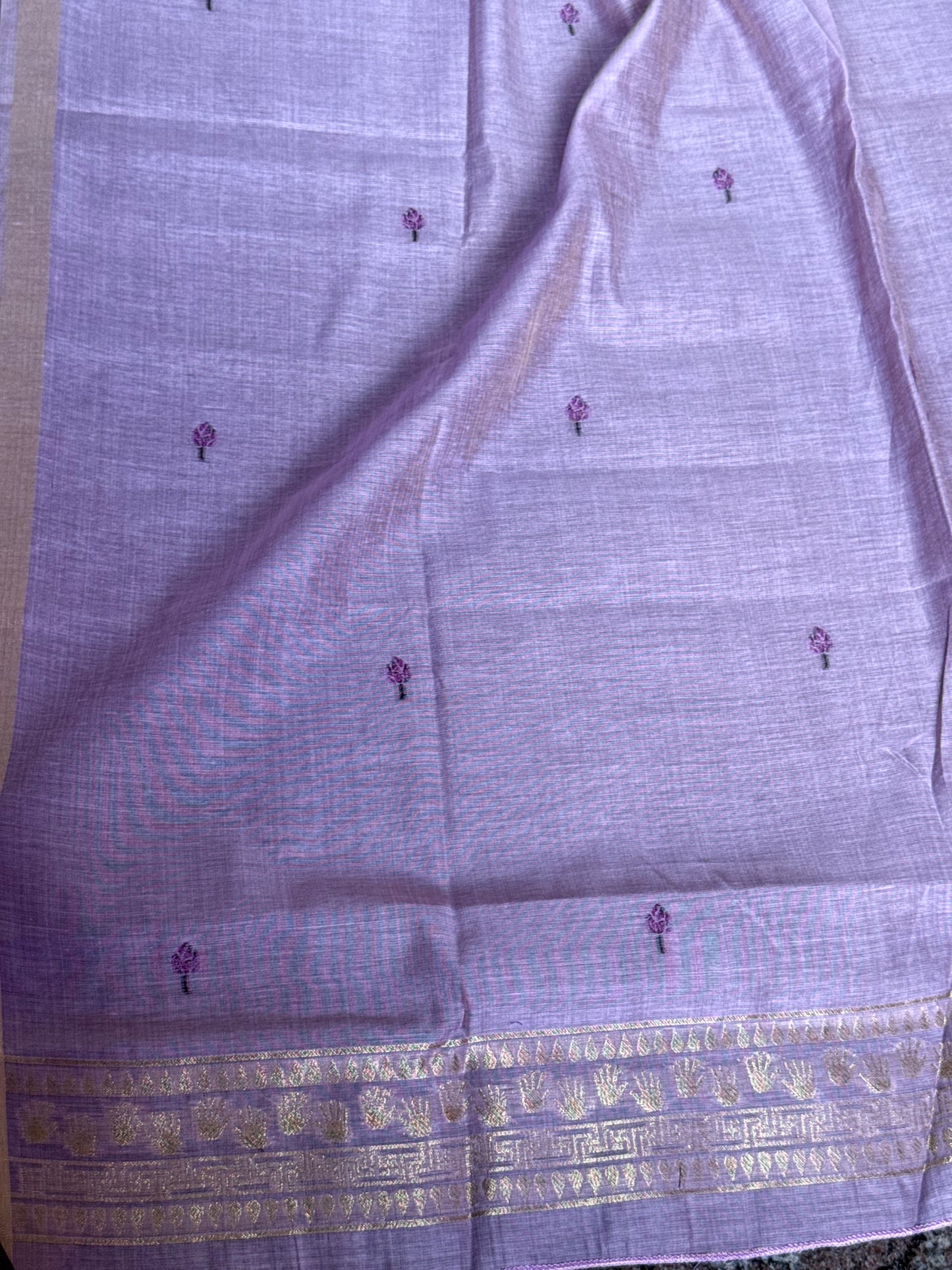 Lilac semi matka saree