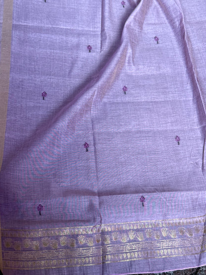 Lilac semi matka saree