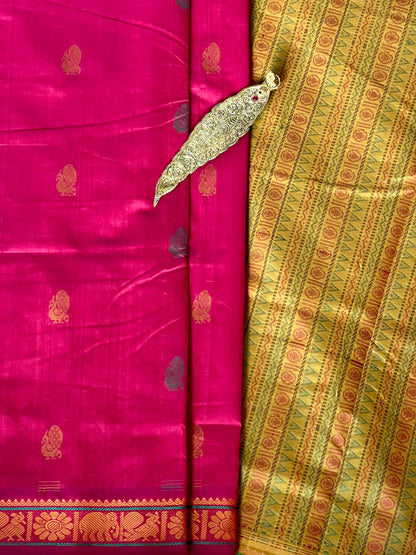 Semi Silk Cotton saree - Red