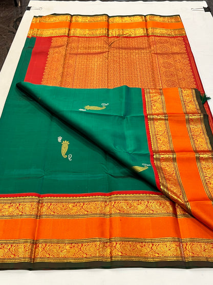 Meenakshi green pure kanchivaram silk saree