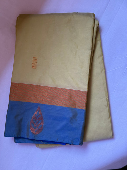 Contrast semi silk saree