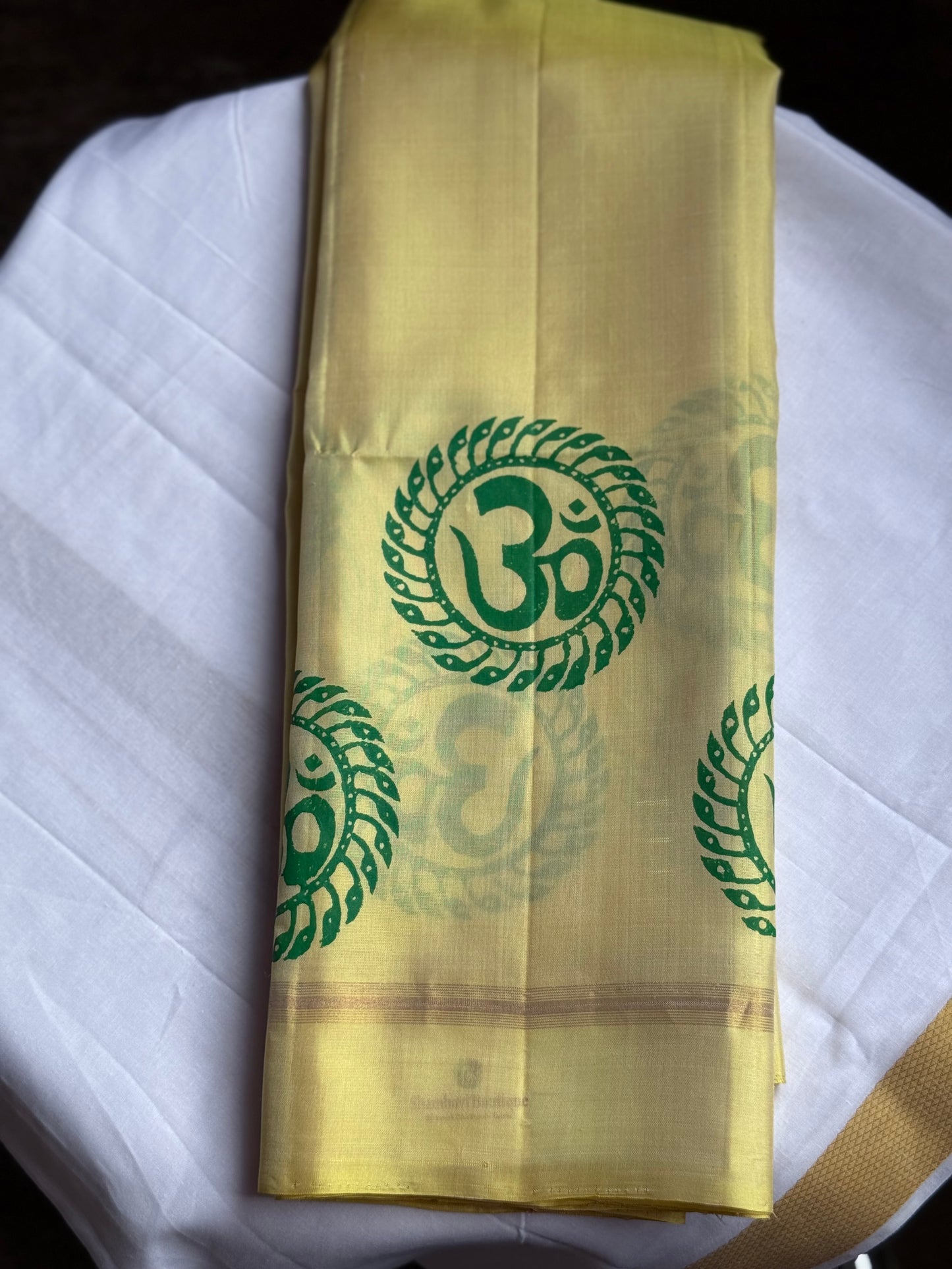 Soft Silk saree - Om block print